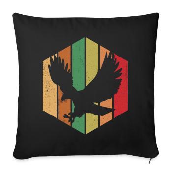 bird retro Graphic - Sofa pillowcase 17,3'' x 17,3'' (45 x 45 cm) - black - Front