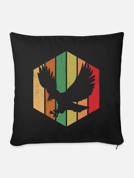 bird retro Graphic - Sofa pillowcase 17,3'' x 17,3'' (45 x 45 cm) - black