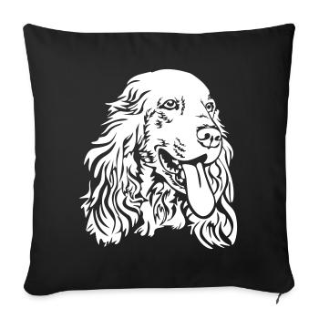 Cocker Spaniel Kopf "Black Edition" - Sofakissenbezug 45 x 45 cm - Schwarz - Vorne