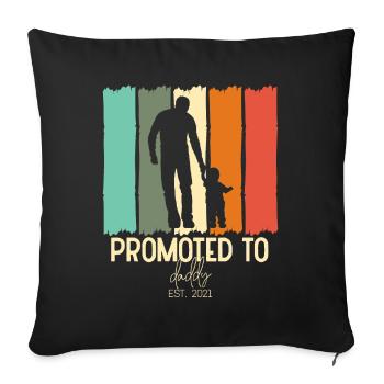 Best dad ever 1st father's day New dad Est 2021 - Sofa pillowcase 17,3'' x 17,3'' (45 x 45 cm) - black - Front