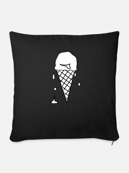 Eiscreme Eis - Sofakissenbezug 45 x 45 cm - Schwarz