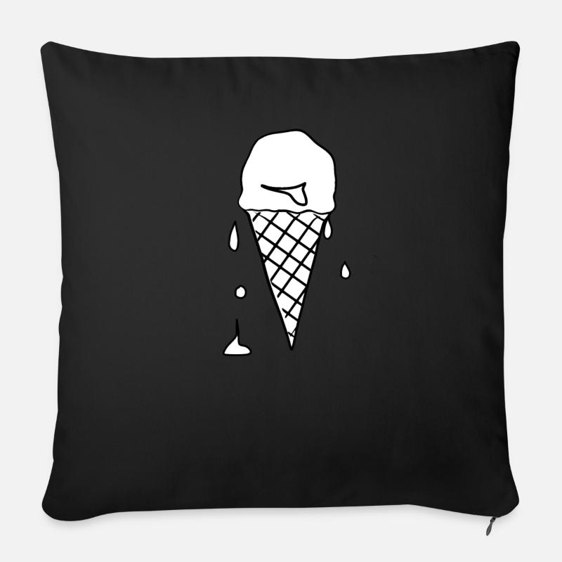 Eiscreme Eis - Sofakissenbezug 45 x 45 cm - Schwarz