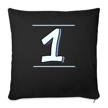 One Team - Sofa pillowcase 17,3'' x 17,3'' (45 x 45 cm) - black - Front