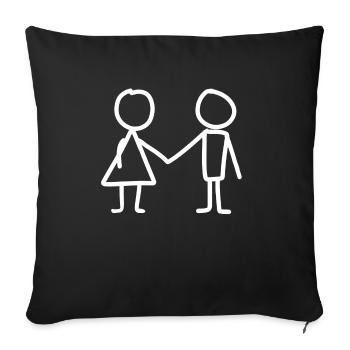 Lovers Love - Sofa pillowcase 17,3'' x 17,3'' (45 x 45 cm) - black - Front