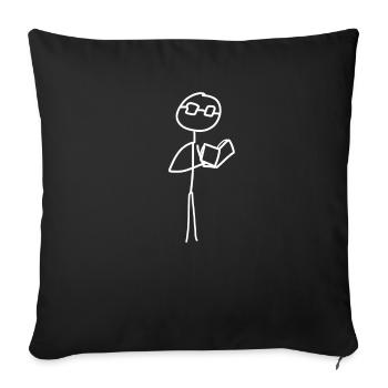 read book - Sofa pillowcase 17,3'' x 17,3'' (45 x 45 cm) - black - Front
