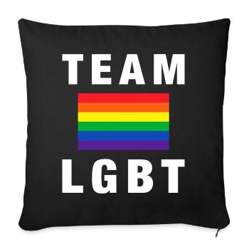 Team LGBT Rainbow Colors Pride LGBTQ Football - Sofa pillowcase 17,3'' x 17,3'' (45 x 45 cm) - black - Front