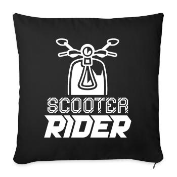 Scooter scooter cyclomoteur - Housse de coussin décorative 45 x 45 cm - noir - Devant