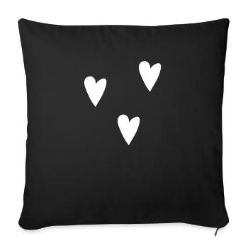 hearts heart - Sofa pillowcase 17,3'' x 17,3'' (45 x 45 cm) - black - Front