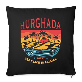 Hurghada Egypt beach design - Sofa pillowcase 17,3'' x 17,3'' (45 x 45 cm) - black - Front