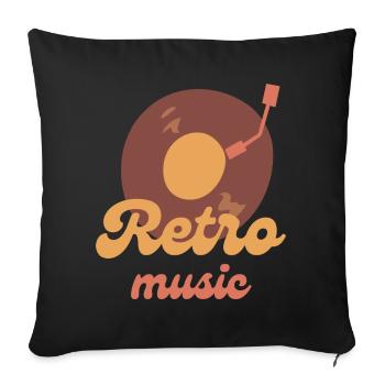 Retro Music - Housse de coussin décorative 45 x 45 cm - noir - Devant