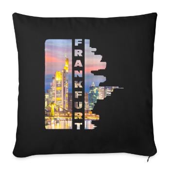 Francfort Allemagne Ville Skyline Accueil Amour - Housse de coussin décorative 45 x 45 cm - noir - Devant