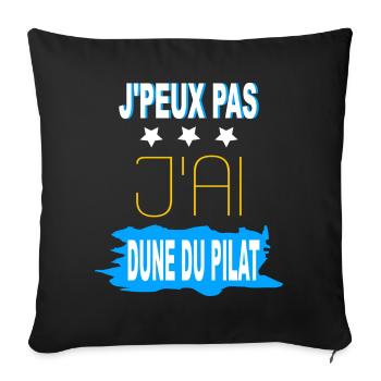 J'peux pas - j'ai Dune du Pilat - Housse de coussin décorative 45 x 45 cm - noir - Devant