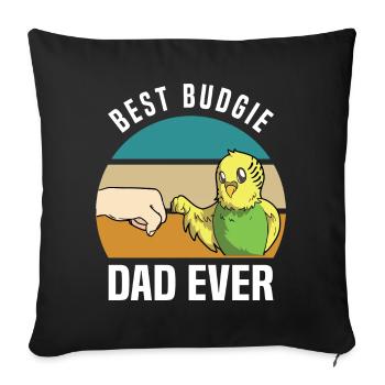 Budgie lovers - Sofa pillowcase 17,3'' x 17,3'' (45 x 45 cm) - black - Front
