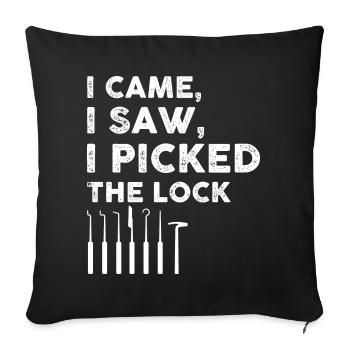 Lock Picking Locking Technician Schlossdienst Design - Sofa pillowcase 17,3'' x 17,3'' (45 x 45 cm) - black - Front