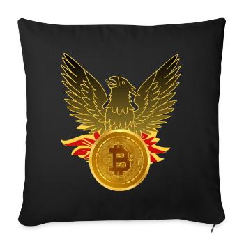Bitcoin Phoenix / HODL / Crypto / Minage - Housse de coussin décorative 45 x 45 cm - noir - Devant