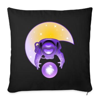 Exploring A New Galaxy - Sofa pillowcase 17,3'' x 17,3'' (45 x 45 cm) - black - Front