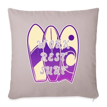 Surfing saying design - Sofa pillowcase 17,3'' x 17,3'' (45 x 45 cm) - light taupe - Front