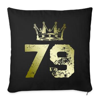 79 Zahl Krone - Sofakissenbezug 45 x 45 cm - Schwarz - Vorne