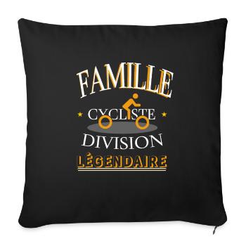 Cycliste, humour - Housse de coussin décorative 45 x 45 cm - noir - Devant
