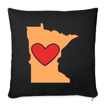 Liebe Minnesota Design für stolze Minnesotaner - Sofakissenbezug 45 x 45 cm - Schwarz - Vorne