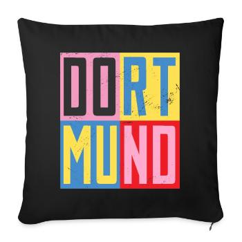 Dortmunder Städte Design - Sofakissenbezug 45 x 45 cm - Schwarz - Vorne