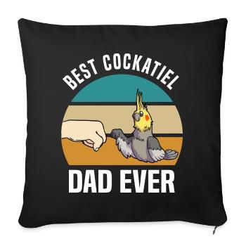 Cockatiels | Cockatiel Pet Gift - Sofa pillowcase 17,3'' x 17,3'' (45 x 45 cm) - black - Front