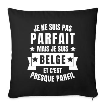Belgique, je suis Belge, Belgique humour - Housse de coussin décorative 45 x 45 cm - noir - Devant