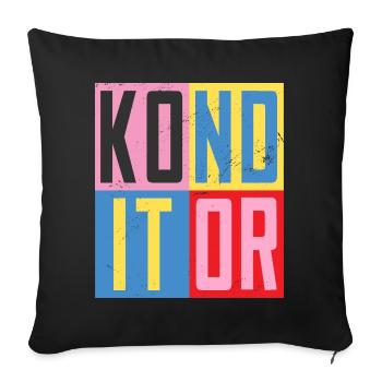 Pastry Chef Design - Sofa pillowcase 17,3'' x 17,3'' (45 x 45 cm) - black - Front