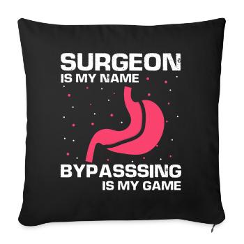 Conception de pontage gastrique et de pontage gastrique - Housse de coussin décorative 45 x 45 cm - noir - Devant