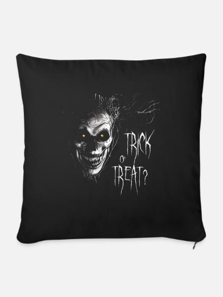 Creepy Trick o' Treat Scary Face - Sofa pillowcase 17,3'' x 17,3'' (45 x 45 cm) - black
