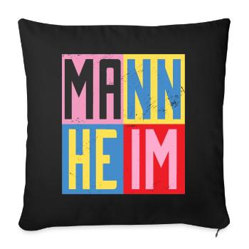 Design de Mannheim - Housse de coussin décorative 45 x 45 cm - noir - Devant