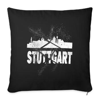 Stuttgart Germany City Skyline Font Grunge - Sofa pillowcase 17,3'' x 17,3'' (45 x 45 cm) - black - Front