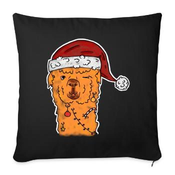 X-Mas Lama - Sofakissenbezug 45 x 45 cm - Schwarz - Vorne