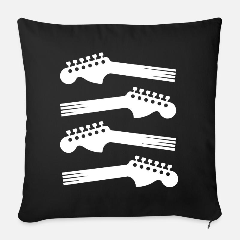 Tête de guitare Silhouette Motif - Housse de coussin décorative 45 x 45 cm - noir