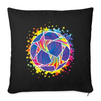 Colorful Football Splash Football Lover Game Day - Sofa pillowcase 17,3'' x 17,3'' (45 x 45 cm) - black - Front