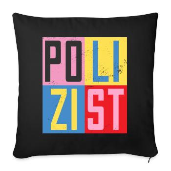 Polizist Design - Sofakissenbezug 45 x 45 cm - Schwarz - Vorne