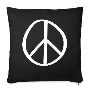Signe de la Paix Dessin de la Paix Croquis blanc - Housse de coussin décorative 45 x 45 cm - noir - Devant