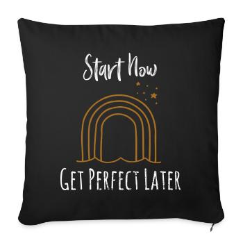 Mindset Start Now Minimalist Bohemian Rainbow Insp - Housse de coussin décorative 45 x 45 cm - noir - Devant