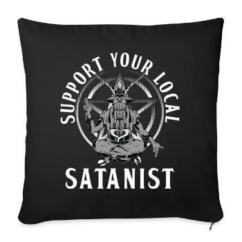 Chemise sataniste - Housse de coussin décorative 45 x 45 cm - noir - Devant