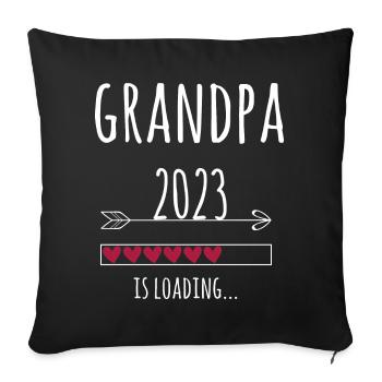 Le futur grand-père 2023 sera invité grand-père - Housse de coussin décorative 45 x 45 cm - noir - Devant