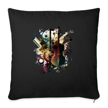 music - Housse de coussin décorative 45 x 45 cm - noir - Devant