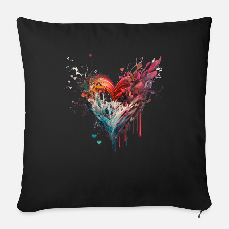 Liebe - Sofakissenbezug 45 x 45 cm - Schwarz