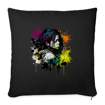 An image inspired by street art - Sofa pillowcase 17,3'' x 17,3'' (45 x 45 cm) - black - Front