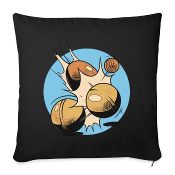 Boules player Boules ball for Bouler Petanque Boule - Sofa pillowcase 17,3'' x 17,3'' (45 x 45 cm) - black - Front