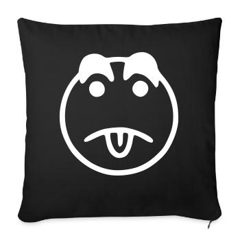 Emoji Skizze traurig weiß - Housse de coussin décorative 45 x 45 cm - noir - Devant