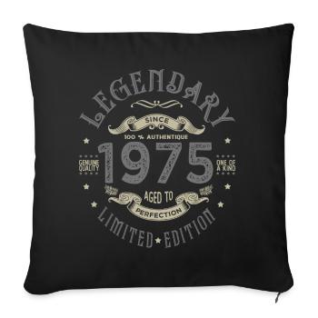 1975 Anniversary legendary since 1975 - Sofa pillowcase 17,3'' x 17,3'' (45 x 45 cm) - black - Front