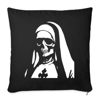 Satanic Nun, Occult, and Dark-Themed T-Shirts to - Sofa pillowcase 17,3'' x 17,3'' (45 x 45 cm) - black - Front