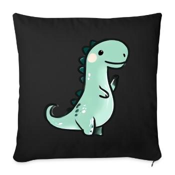 Cute crayon dinosaur - Sofa pillowcase 17,3'' x 17,3'' (45 x 45 cm) - black - Front