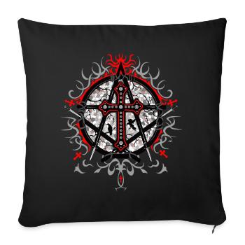 Gothic symbolism in mosaic of stars - Sofa pillowcase 17,3'' x 17,3'' (45 x 45 cm) - black - Front