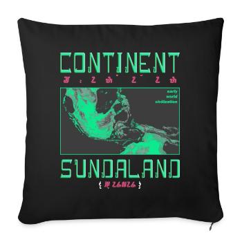 Alte Karte Kontinent Sundanesische Grafik - Sofakissenbezug 45 x 45 cm - Schwarz - Vorne